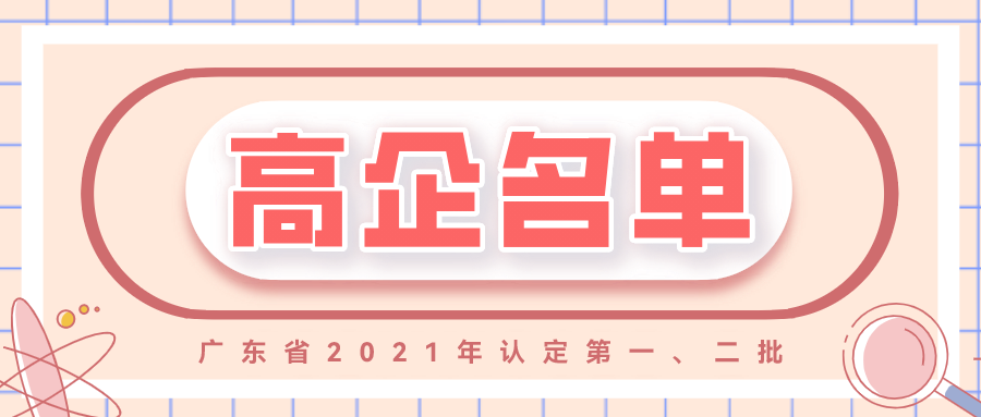 关于对广东省2021年认定的第一、二批高新技术企业进行备案的公告